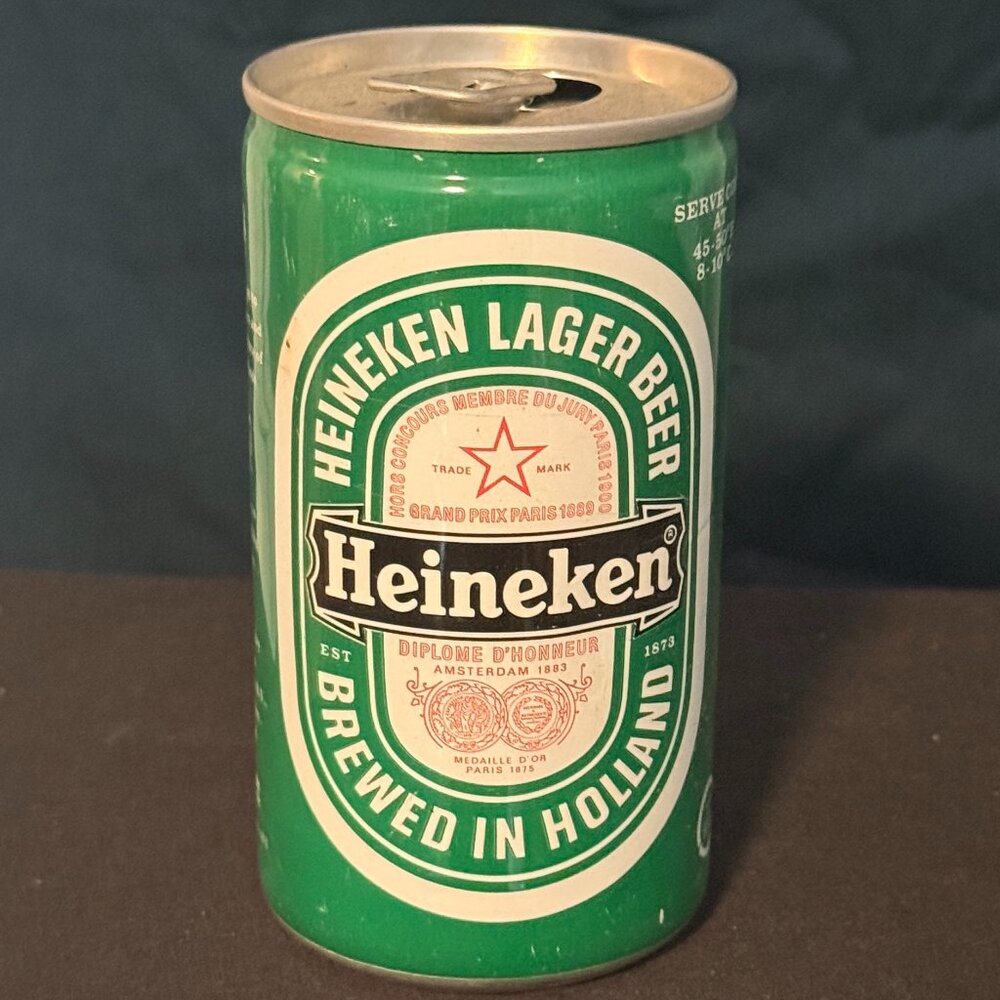Heineken lager vintage beer can